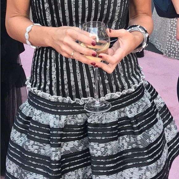 BCBGMaxAzria Black and White Strapless Madeline Dress - Picture 2 of 5